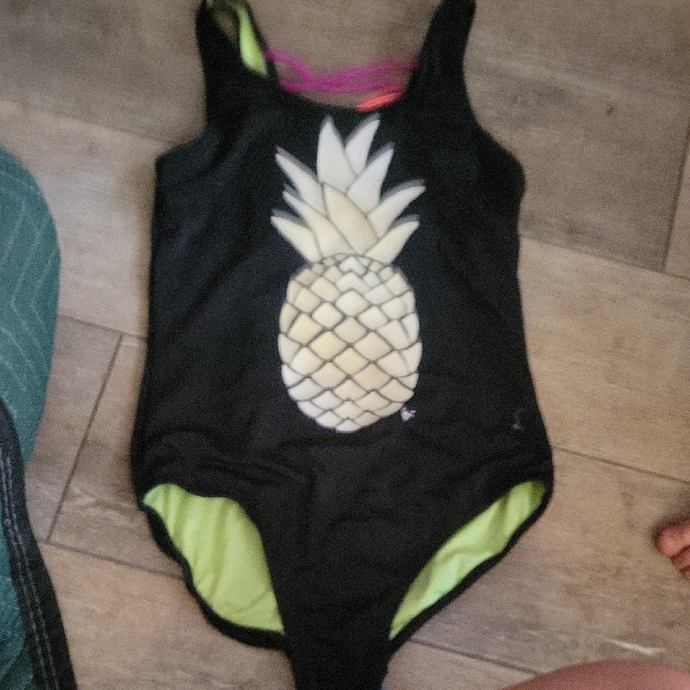 Justice Black One Piece with Pineapple Design
